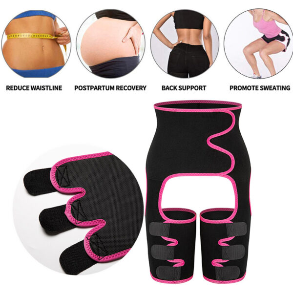 Sweat High Waist Thigh Trimmer Butt Lifter Shapewear Belt 3 In 1 Adjustable Belt - Image 2